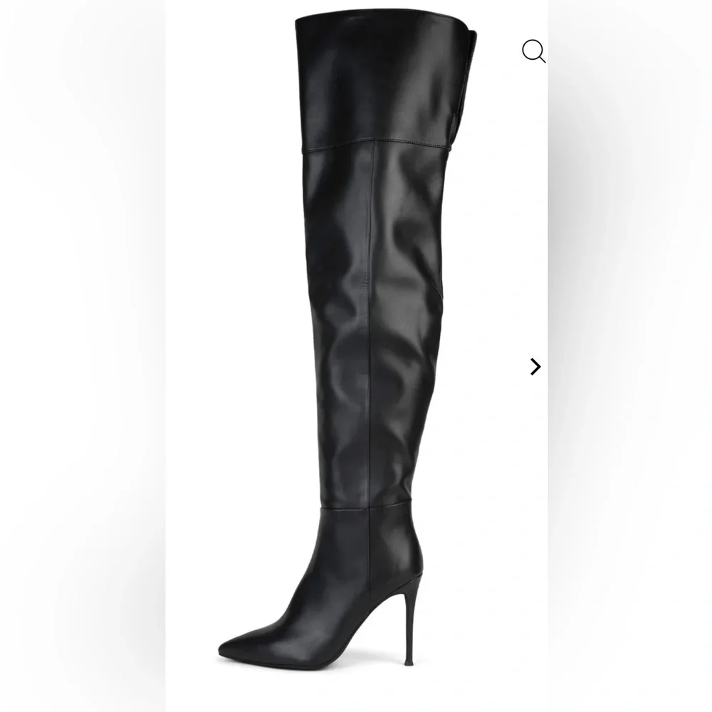 New Jeffrey Campbell Pillar Over the Knee Black Stiletto Boot Sz 5.5 $270